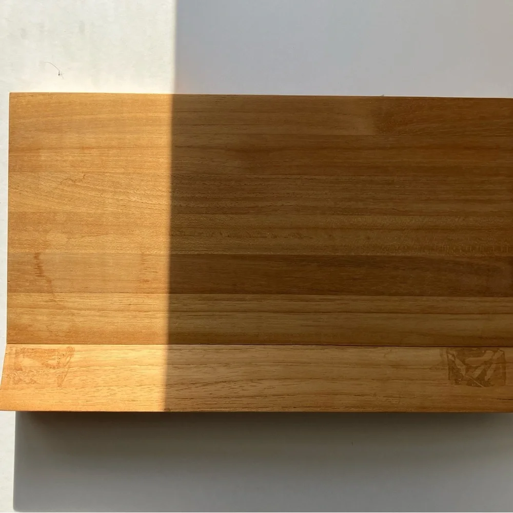 Crate & Barrel FSC Certified Teak Book Holder Wood Cookbook Stand
